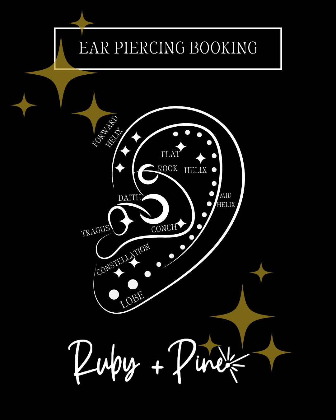 Ear Lobe Pair - Needle Piercing- DEPOSIT