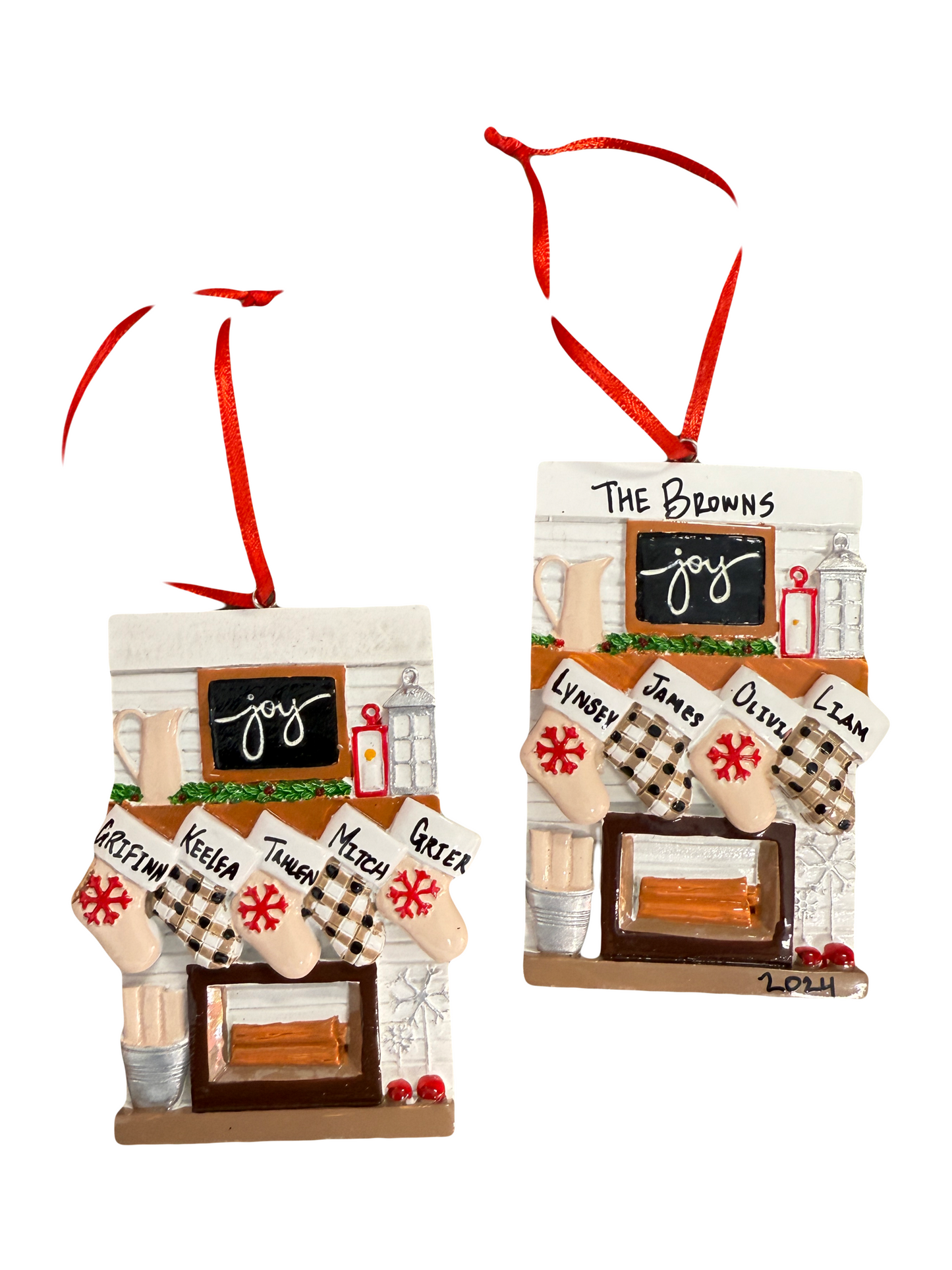 Personalized Plaid Stocking Christmas Ornament