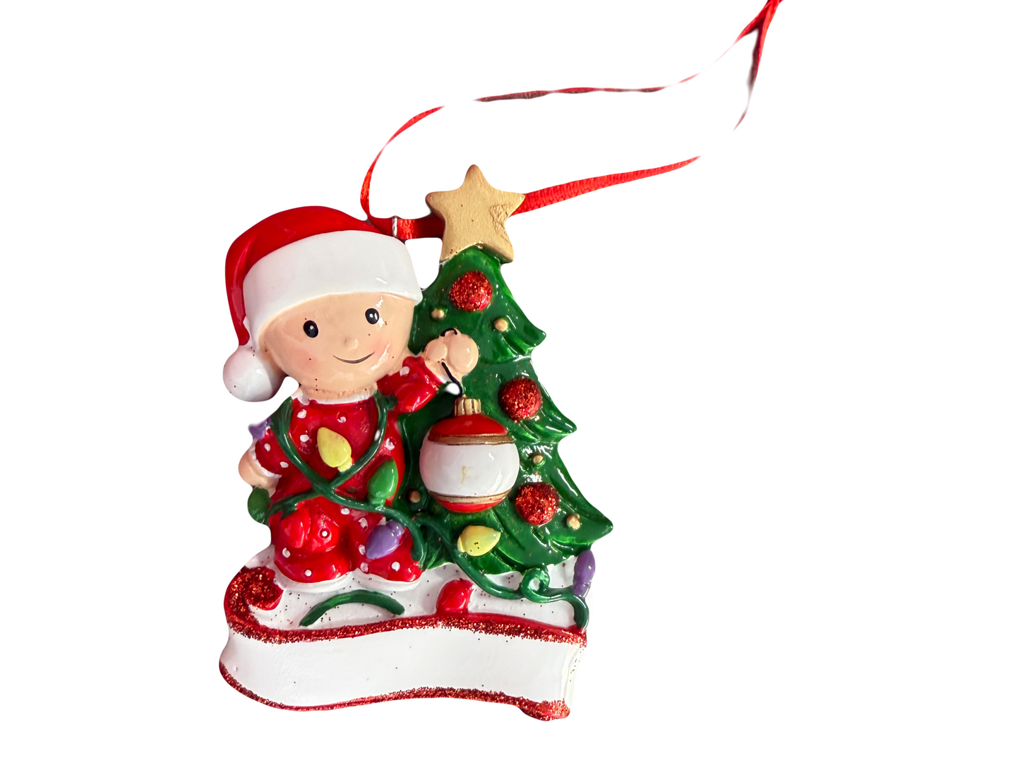 Personalized Kids + Tree Christmas Ornament