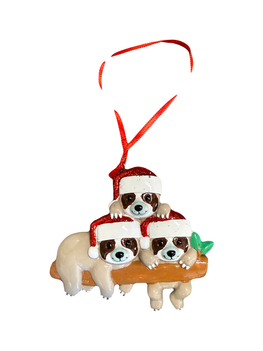 Personalized Sloth Christmas Ornament