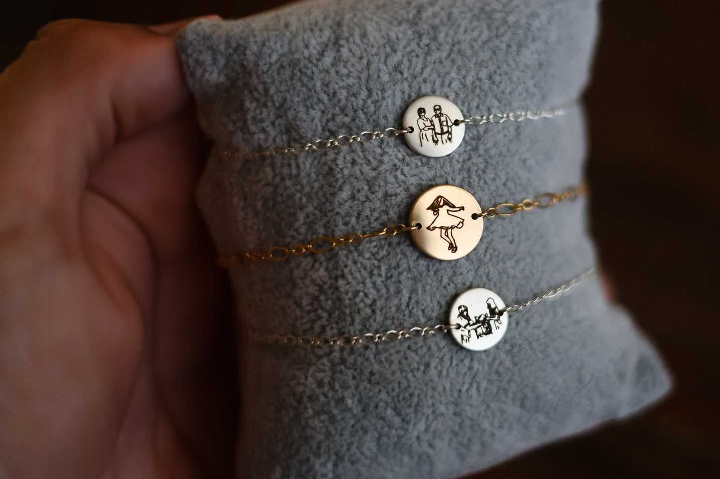 Personalized Single Line Art Engraved Bracelets